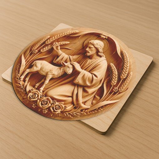 Jesus 3D Illusion Laser Engraving File, Shepherd Lost