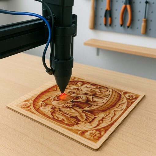 Jesus 3D Illusion Laser Engraving File, Walking On
