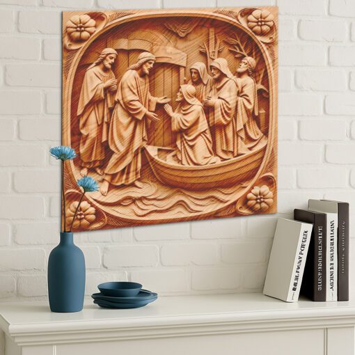 Jesus 3D Illusion Laser Engraving File, Walking On