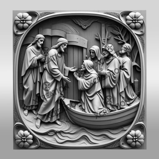 Jesus 3D Illusion Laser Engraving File, Walking On
