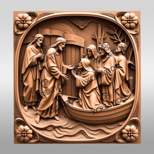 Jesus 3D Illusion Laser Engraving File, Walking On