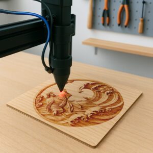 Jesus 3D Illusion Laser Engraving, Walking On Water