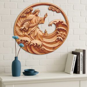 Jesus 3D Illusion Laser Engraving, Walking On Water