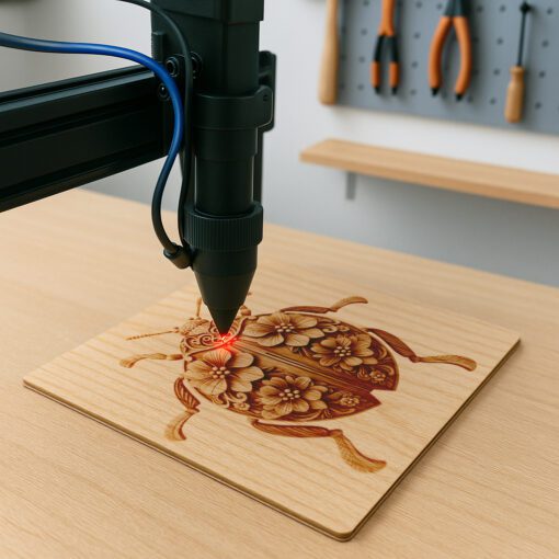 Ladybug 3D Illusion Laser Engraving File, Nature Wall