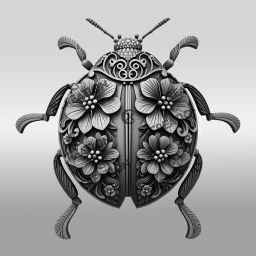Ladybug 3D Illusion Laser Engraving File, Nature Wall