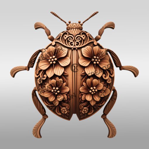 Ladybug 3D Illusion Laser Engraving File, Nature Wall