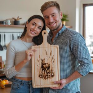 Moose Cow and Calf Charcuterie Board Engraving File,