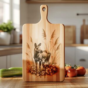Moose Cow and Calf Charcuterie Board Engraving File,