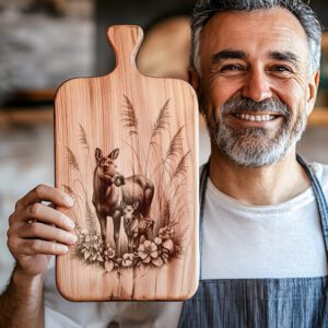 Moose Cow and Calf Charcuterie Board Engraving File,