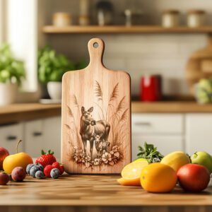 Moose Cow and Calf Charcuterie Board Engraving File,