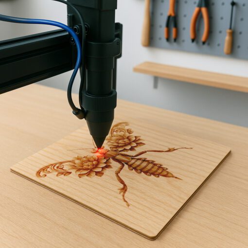 Praying Mantis 3D Illusion Laser Engraving File, Ornate