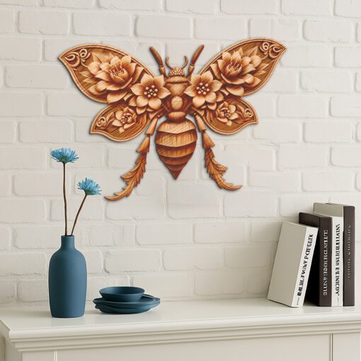 Wasp 3D Illusion Laser Engraving File, Nature Inspired