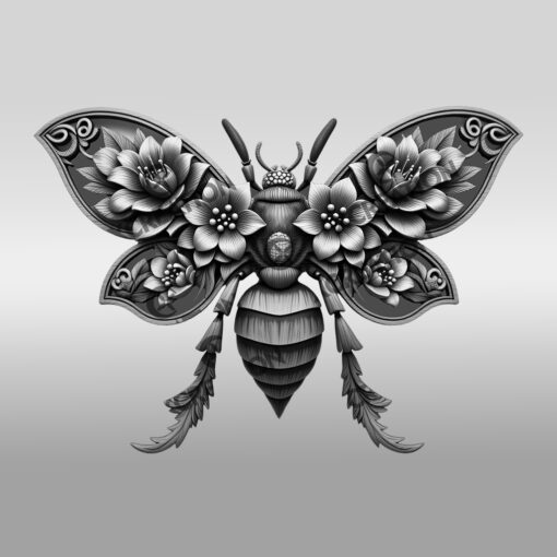 Wasp 3D Illusion Laser Engraving File, Nature Inspired