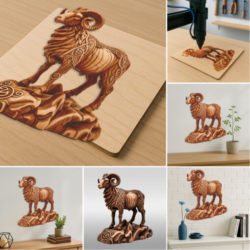 3D Animal Illusion Laser Engraving Bundle, Wild Art