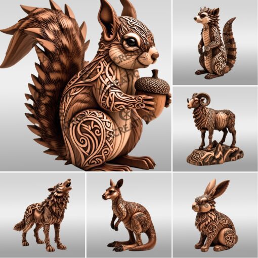 3D Animal Illusion Laser Engraving Bundle, Wild Art