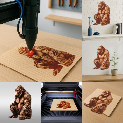 3D Animal Illusion Laser Engraving Bundle, Wild Art