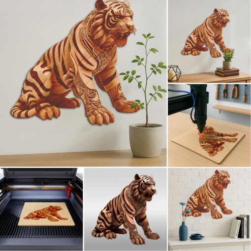 3D Animal Illusion Laser Engraving Files Bundle, Wild