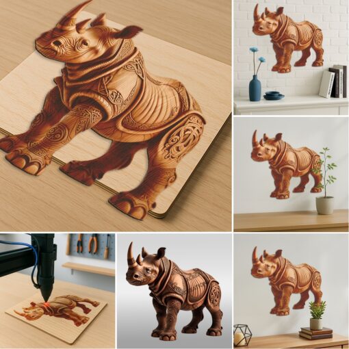 3D Animal Illusion Laser Engraving Files Bundle, Wild