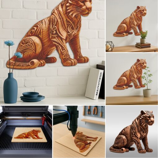 3D Animal Illusion Laser Engraving Files Bundle, Wild