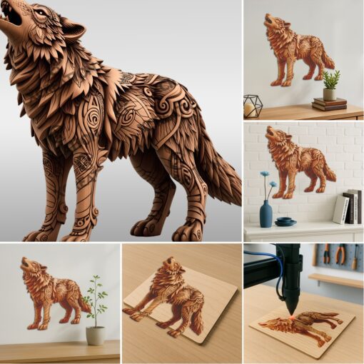 3D Animal Laser Engraving File Bundle, Wild Creatures,