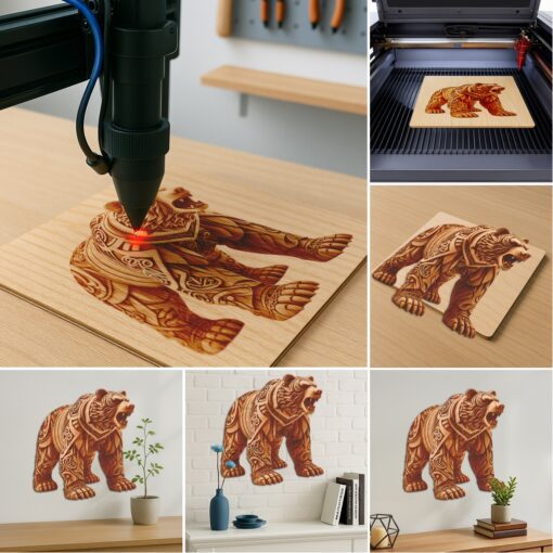 3D Animal Laser Engraving File Bundle, Wild Creatures,