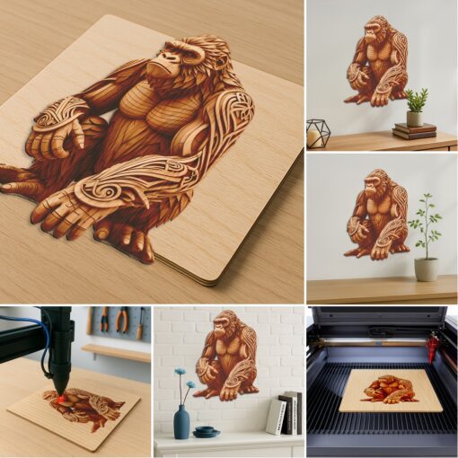3D Animal Laser Engraving File Bundle, Wild Creatures,