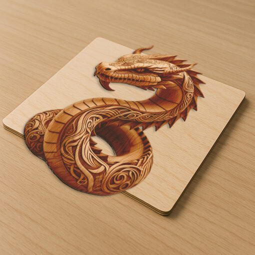 3D Dragon Illusion Animal Design, Laser Engraved Art