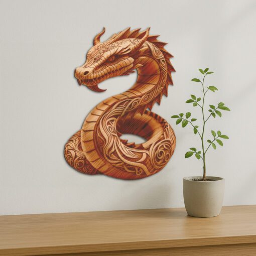 3D Dragon Illusion Animal Design, Laser Engraved Art
