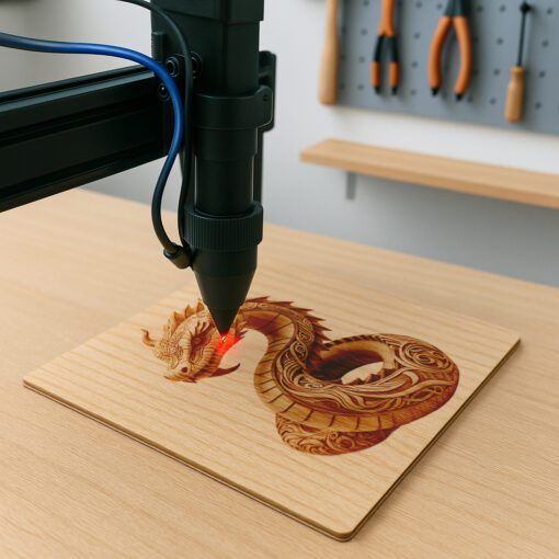 3D Dragon Illusion Animal Design, Laser Engraved Art