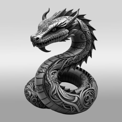 3D Dragon Illusion Animal Design, Laser Engraved Art