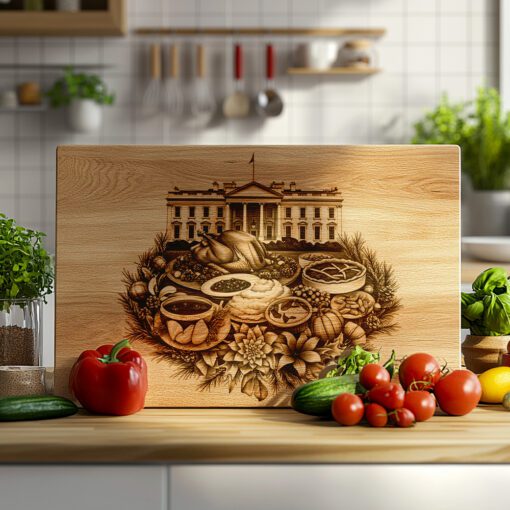 American Charcuterie Board Laser Engraving File, White House