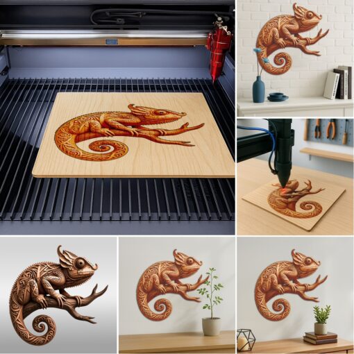 Animal 3D Illusion Laser Engraving Bundle, Wild Art