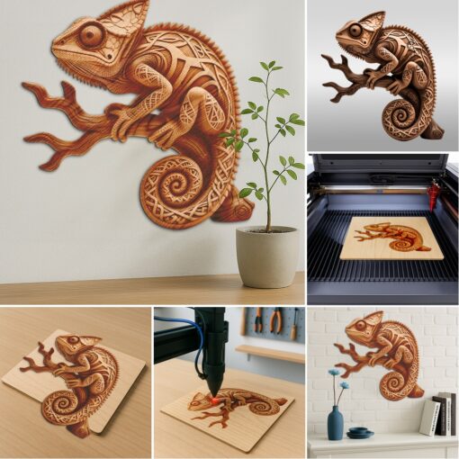 Animal 3D Illusion Laser Engraving Files Bundle, Wild