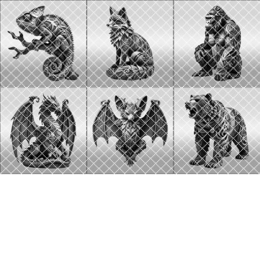 Animal 3D Illusion Laser Engraving Files Bundle, Wild