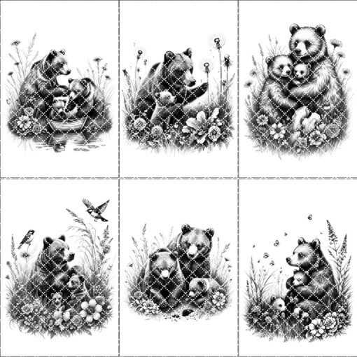 Bear Family Charcuterie Board Laser Engraving Files, Rustic