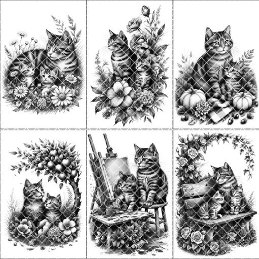 Cat Family Charcuterie Board Engraving Bundle, Kitchen Decor,
