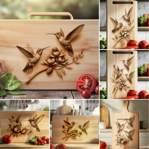 Charcuterie Board Engraving Bundle, 3D Hummingbird Designs, Kitchen