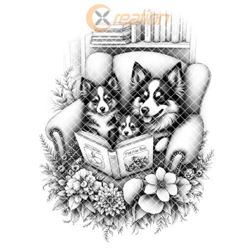 Charcuterie Board Engraving File, Family Dog Book Design,