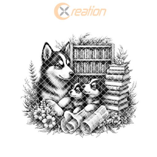 Archivo de grabado para tabla de charcutería, Perro familiar, Libros, Decoración de cocina, Diseño de regalo - Imagen 7