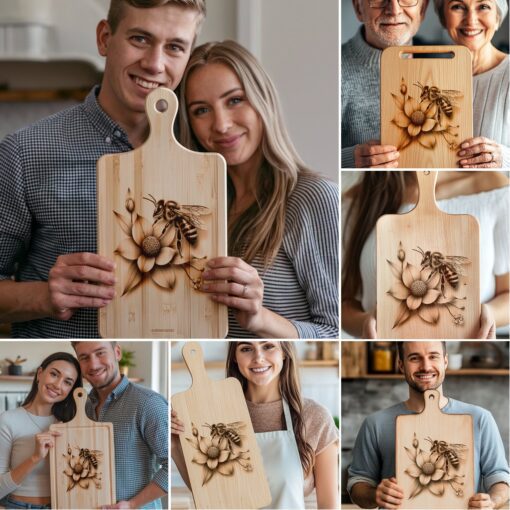 Charcuterie Board Laser Engraving Bundle, 3D Bee Hive