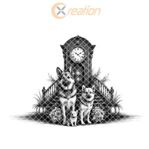Charcuterie Board Laser Engraving File, Dog Clock Design,