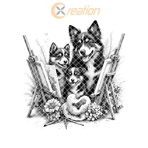 File per incisione laser tagliere salumi, design cavalletto famiglia canina, decorazione cucina - immagine 7