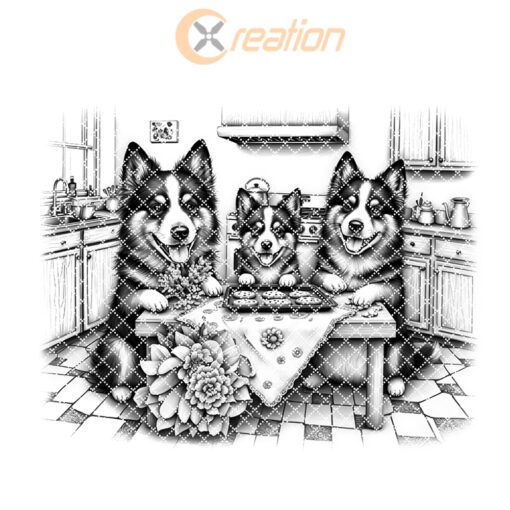 Charcuterie Board Laser Engraving File, Dog Family Kitchen