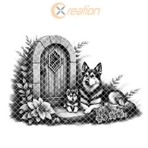 Charcuterie Board Laser Engraving File, Family Dog Doorway