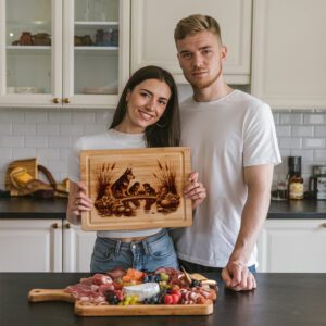 Charcuterie Board Laser Engraving File, Husky Family Art,