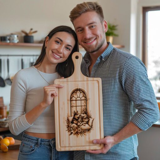 File per incisione laser per tagliere di salumi, cornice per finestra famiglia Husky, decorazioni rustiche per la cucina - immagine 4