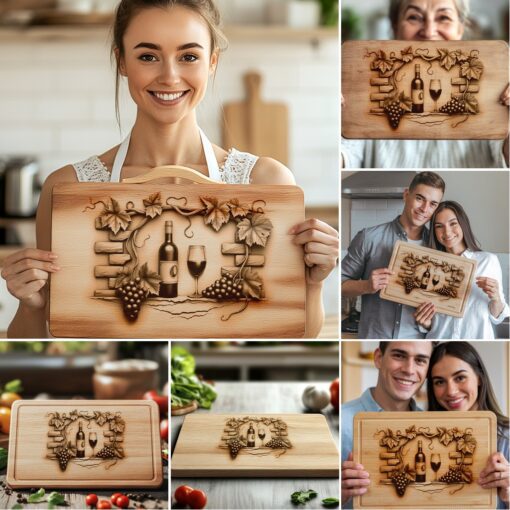 Laser Engraving Designs Bundle for Charcuterie Board, Retro