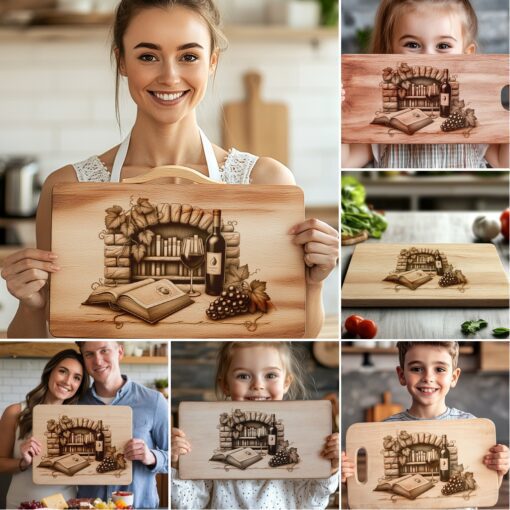 Laser Engraving Designs Bundle for Charcuterie Board, Retro