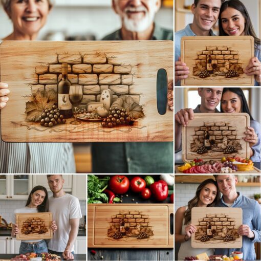 Laser Engraving Designs Bundle for Charcuterie Board, Retro