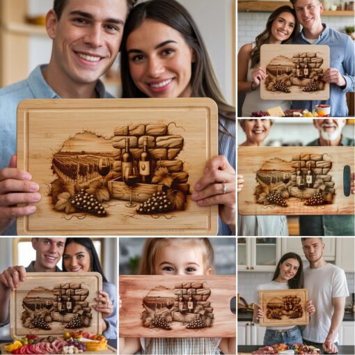 Laser Engraving Designs Bundle for Charcuterie Boards, Retro